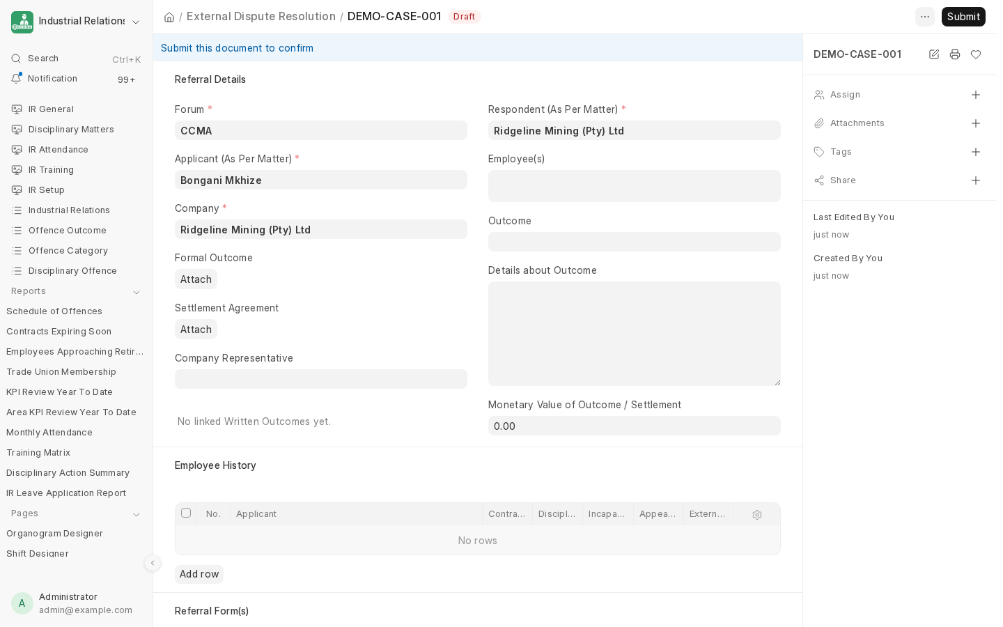 An External Dispute Resolution case: forum, applicant and respondent, company